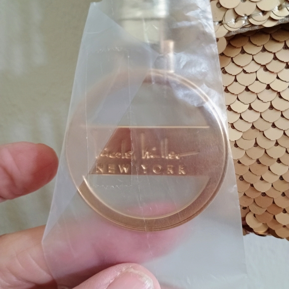 Nicole Miller Gold Shoulder Bag Minimalist Design - Picture 5 of 6